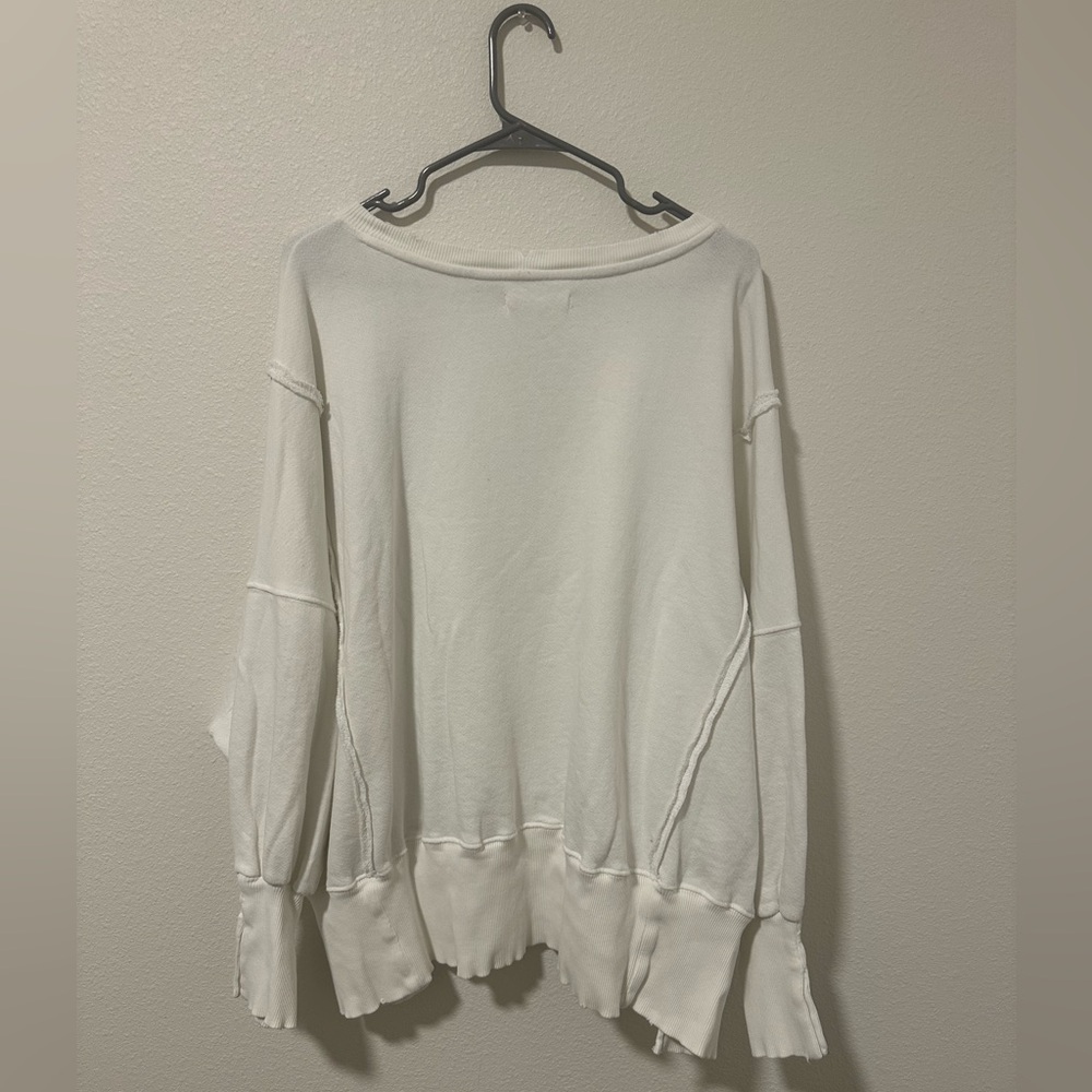 We The Free Oversized Cream Pullover Sweatshirt - Picture 6 of 7